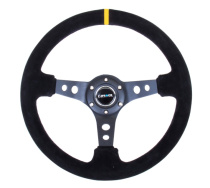 NRG Sportratt Mocca med Svart Centrum / Gul Centermarkering 350mm (3'' Djup)